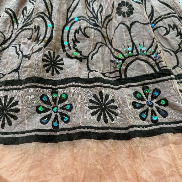 Anthropologie Lapis Dress Skirt Convertible Peach Pink Beaded Boho #A097B OS - Picture 2 of 8